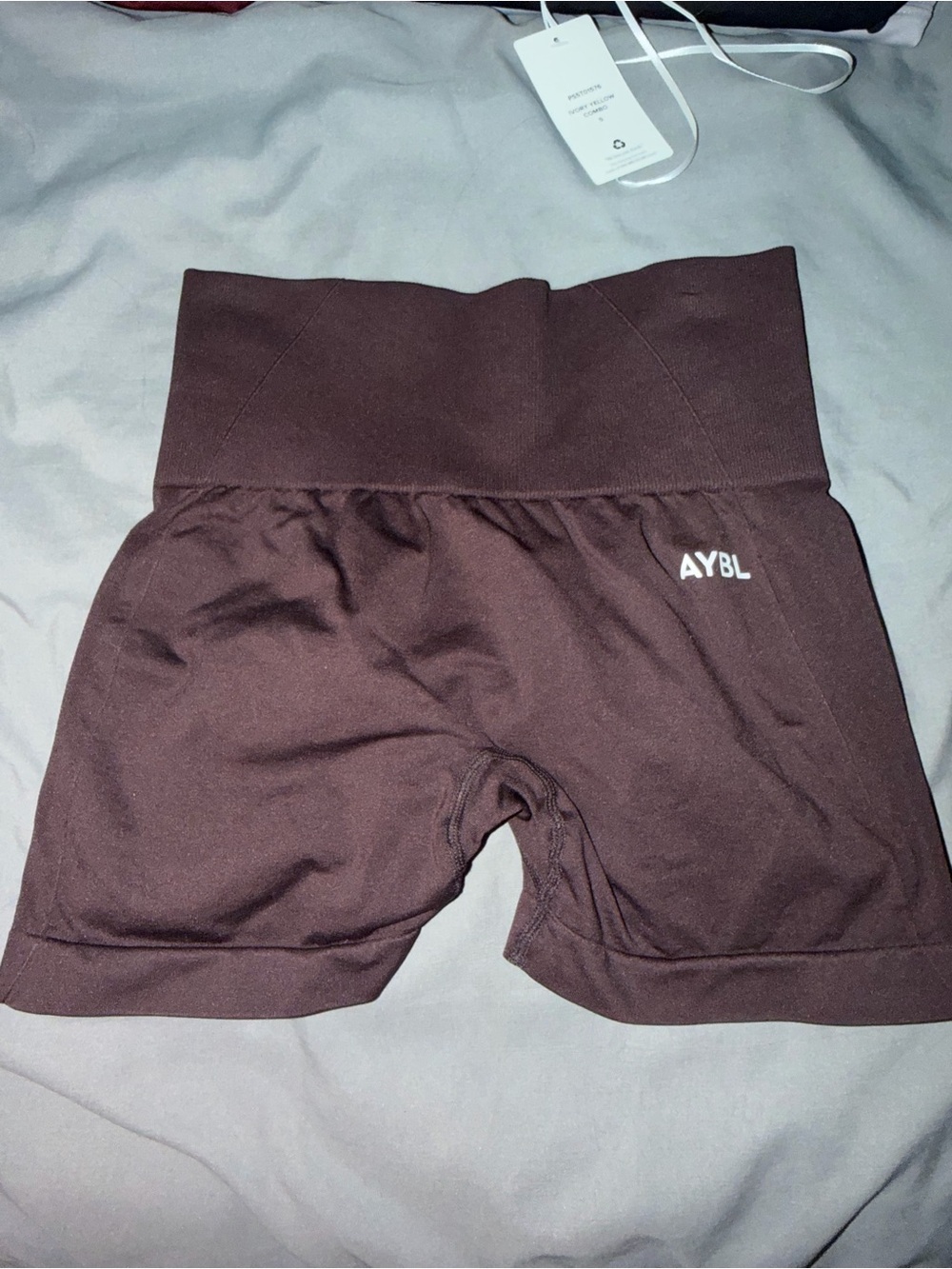 AYBL High-Waist Brown Athletic Bike Shorts
